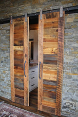 double sliding barnwood barn doors