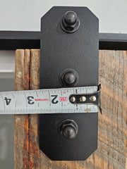 width of hanger assemble with wheels for lowest clearance barn door track