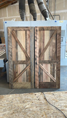 pair of k brace barnwood reclaimed wood doors