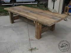 reclaimed plank timber table
