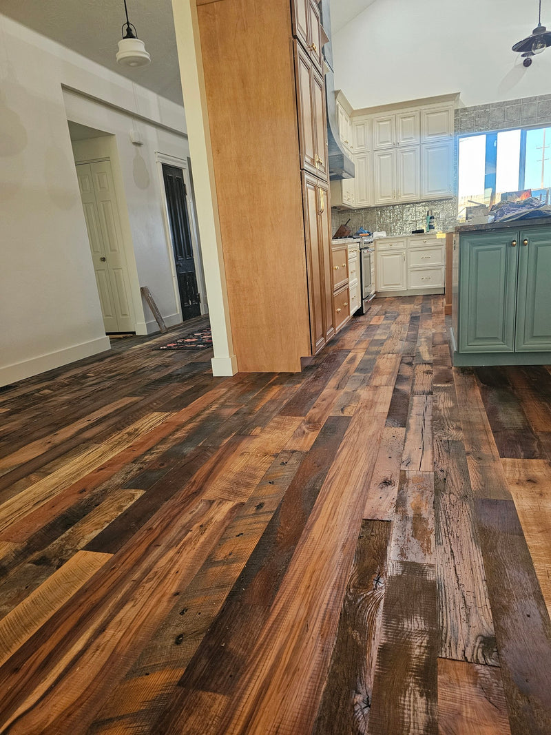 Mixed Reclaimed Hardwoods Hit & Miss Solid Wood Flooring