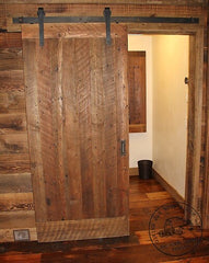 circle sawn original texture brown reclaimed wood barn door