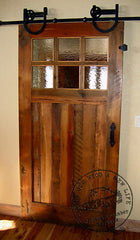barn door horseshoe hardware and 6 lite door