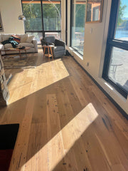 clear coat wide plank reclaimed oak hardwood floor