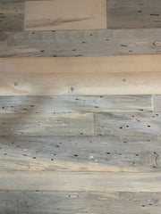 blued pine wall planks with whitewash