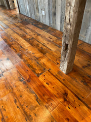 Engineered wide plank reclaimed flooring