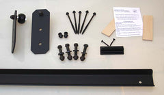powder coated black barn door hardware track kit
