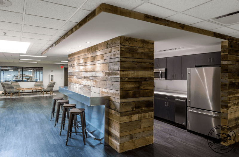 Commercial kitchen feature wall planks