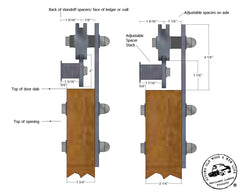 Barn Door Hardware Flat Track cross section dimension shop drawing