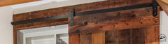 Barn Door Hardware - old patina roughsawn barnwood door