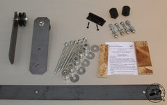 Barn Door Hardware - Rlp Flat Track Unfinished Bare Steel kit components