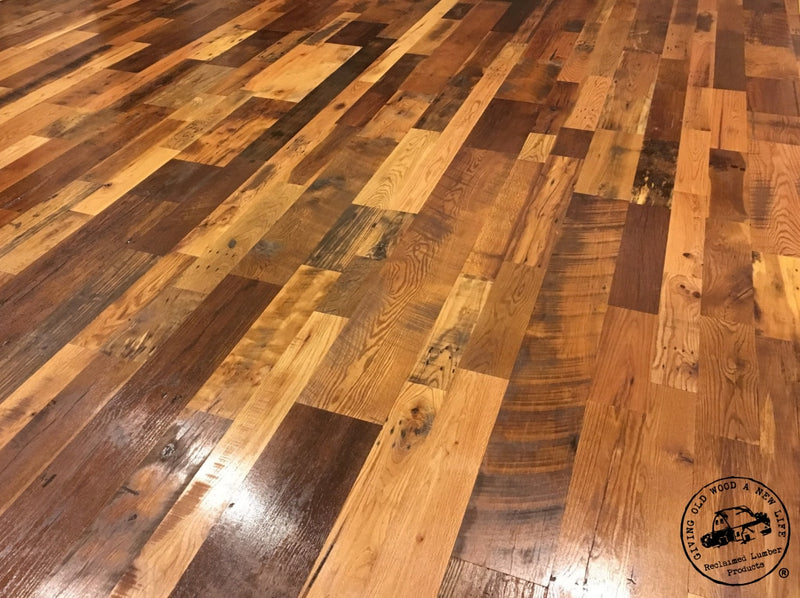 mixed species reclaimed wood flooring