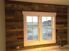 Aged authentic reclaimed wood wall