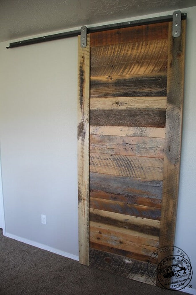 industrial reclaimed wood door sliding track kit